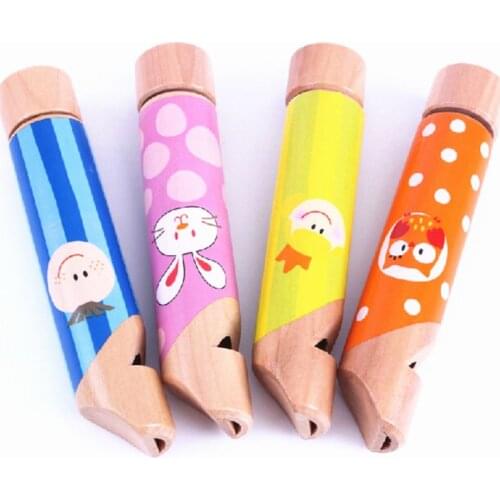 HX5D Cartoon Wood Slide Whistle Toy Kids Toy Musical Instrument Baby Toddler Boys Girls
