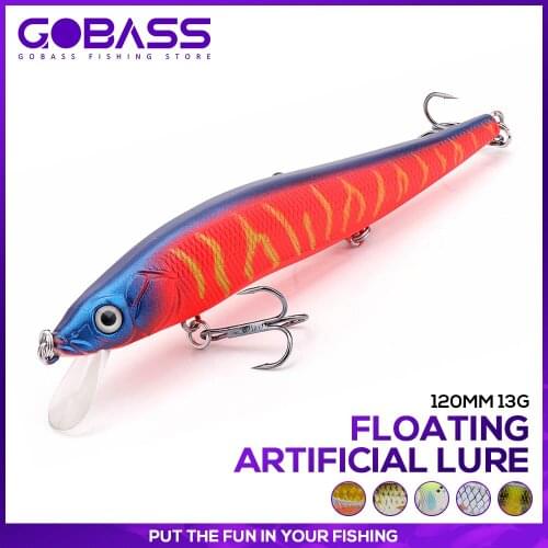 GOBASS Big Bait Minnow Hunt House Fishing Lure Jerkbait 120mm 13g Artificial Baits For Fishing Wobblers For Pike Crochet Tackle