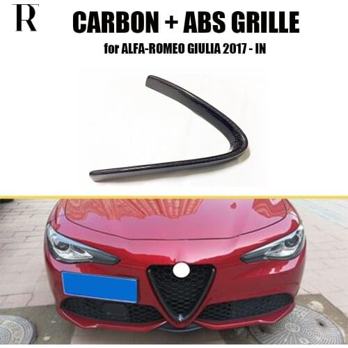 Carbon Front Bumper Grille Grill Frame Cover Trim for Alfa-Romeo Giulia 2017 UP