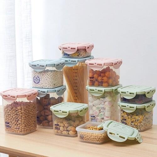 Kitchen Food Storage Container Plastic Refrigerator Noodle Box Multigrain Tank Bean Sealed Cans Multi Size