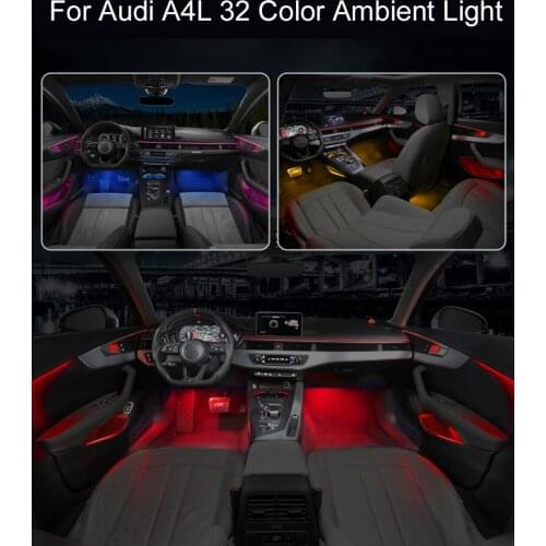 32Color Ambient light Lamp For Audi A3 A4L A6L Advanced Light With Dashboard lifting speaker and speaker cover lamp Car Interior