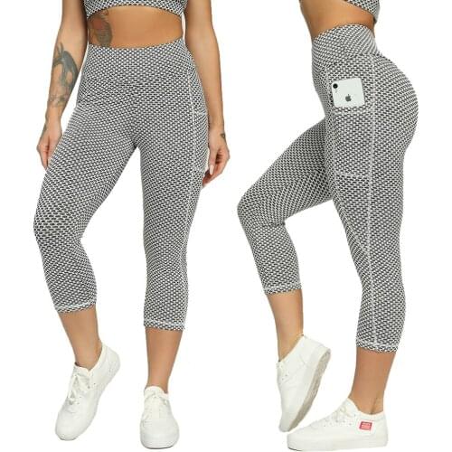 Leggings Calf-Length Pants Fitness Women High Waist Workout Yoga Pants With Pockets Running Sports Leggins Gym Girl Tights