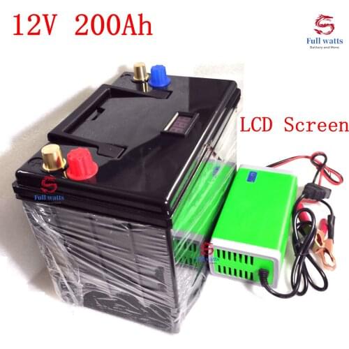 12V 200AH Lithium ion Battery for Solar Energy storage system Electric Boat Yatch with Led display
