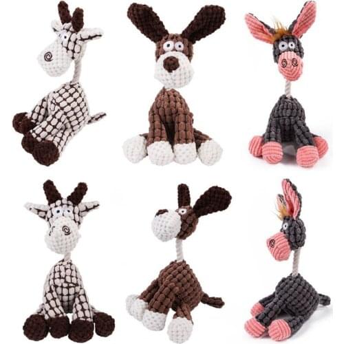 Cute Fun Dog Chews Plush Toys Molar Teeth Cleaning Animal Toy Dog Interactive Training Toys Pet Supply