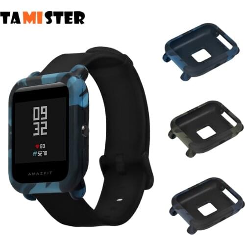 TAMISTER Camouflage Soft Case Cover Protect Shell For Xiaomi Huami Amazfit Bip Youth SmartWatch Slim Frame silicone Case Cover