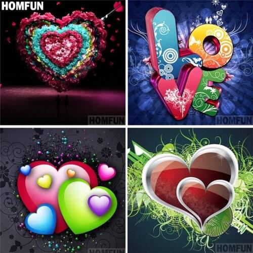 HOMFUN Full Square/Round Drill 5D DIY Diamond Painting "LOVE Gift" Embroidery Cross Stitch 5D Rhinestone Decor A00680