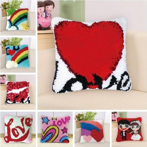 Pulaqi Latch Hook Kits DIY Latch Hook Rug Canvas Kits Fashion Quality Cross Stitch Pillows Knooppakket Klink Haak Kleed Bloemen