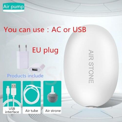 Nano Aquarium Air Pump Mini Air Compressor 220V Silent Fish Tank Oxygen Pump with Air Stone and Silicone Tube