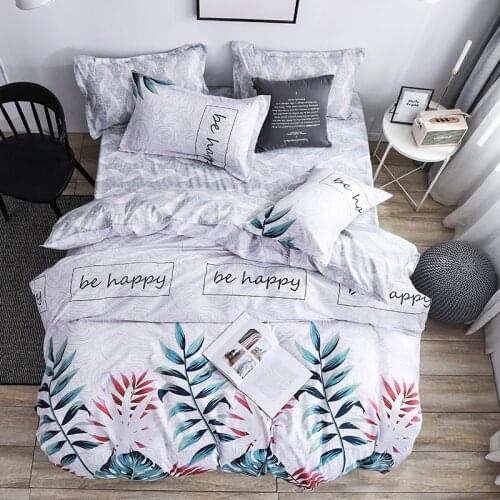 Printed Solid bedding sets Home Bedding Set 4pcs High Quality Lovely Pattern with tree flower