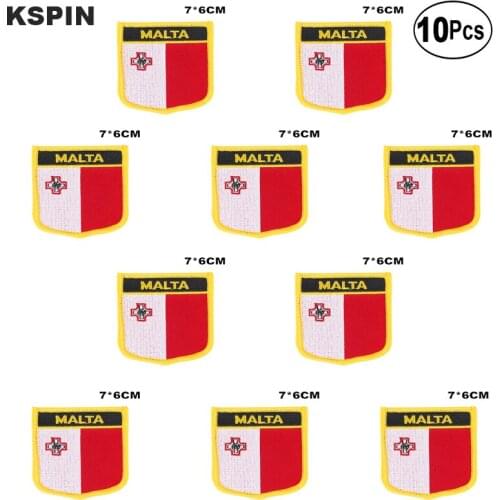 Malta Flag Embroidery Patches Iron on Saw on Transfer patches Sewing Applications for Clothes in Home&Garden