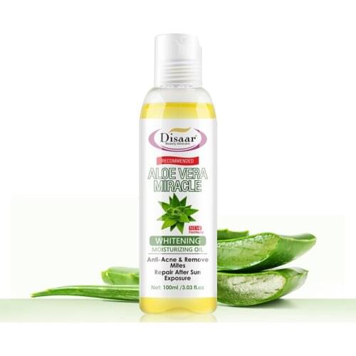 Aloe Vera Whitening Moisturizing Oil Anti-Acne Remove Mites Soothing Skin Body Oil Firming Skin Massage Oil 100ML