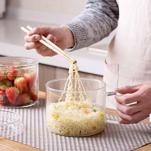 OTHERHOUSE 1Pc Large Glass Mixing Salad Bowl Ice Cream Fruit Bowl Dish Eco-friendly Tableware Rice Noodle Bowls with Handle