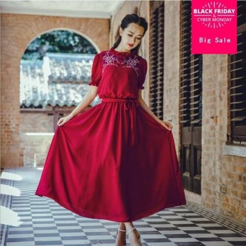 Lolita mori girls retro original brand 2020 Autumn Literature Art College wind flower embroidery self-cultivation dress wj991