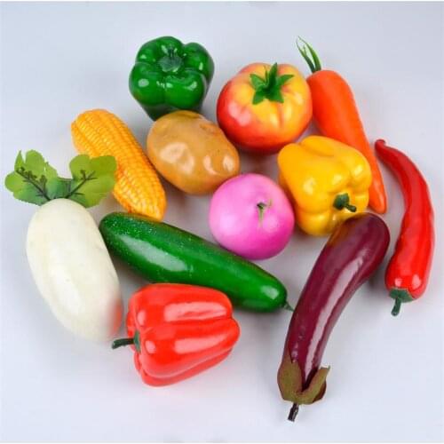 Tomato Potato Chili Carrot Onion Corn Artificial Vegetables Plastic Fake Artificial Fruit Model Party Kitchen Wedding Decoration