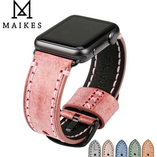 MAIKES Strap For Apple Watch band 42mm/38mm Red watchband bracelet wrist belt for iwatch series 3/2/1 metal buckle Six Color