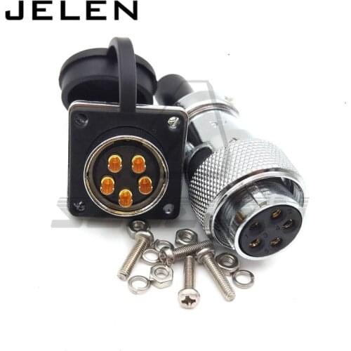WS20, panel mount connector 5pin plug socket, Rated current 25A, electronic plugs and sockets, aviation connector