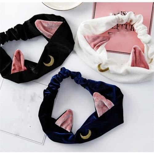 Sohot Cute Cat Ears Series Coral Fleece Women Hair Wear Hair Bands INS Hot Wash Face Make Up Yoga For lady Hair Accessories
