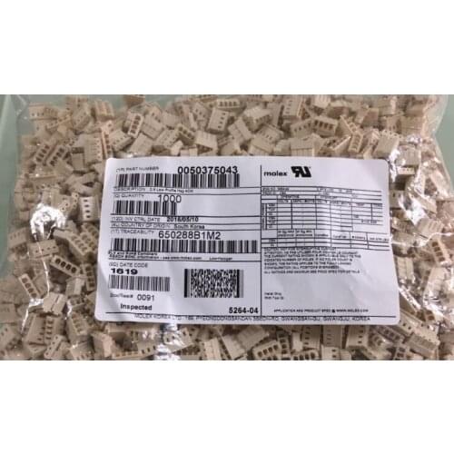 0050375043 CONN HOUSING 4POS 2.5MM SHROUD 50-37-5043 MOLEX Connectors housings 50375043 original parts 5037-5043