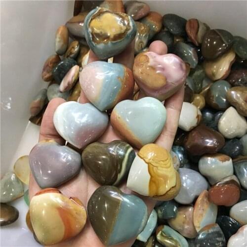 10pcs lucky stone 100% natural ocean stone heart reiki healing crystals love gemstones as wedding gifts for guests wholesale