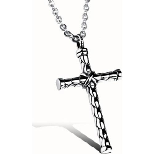 10pcs Jewelry wholesale mens cool accessories gold hoop stick alloy cross Pendant Necklaces 24" Chain