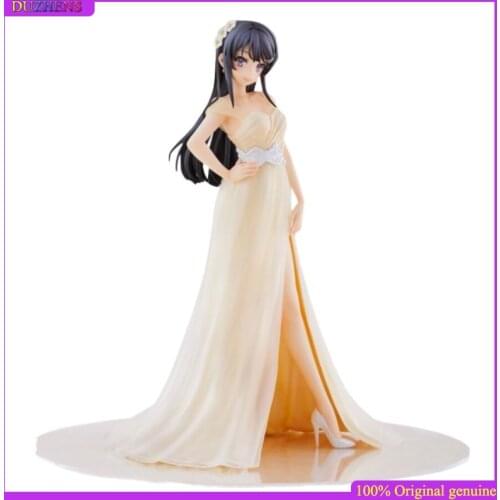 100% Original genuine Anime Figure Sakurajima Mai Wedding dress 22.6cm Action Figure Anime Figure Model Toys Figure Doll Gift