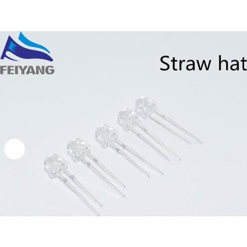 1000PCS 5mm straw hat led diode yellow red blue green white (4.8mm) leds Warm white Orange IR-940nm Pink UV Purple Ice Blue RGB