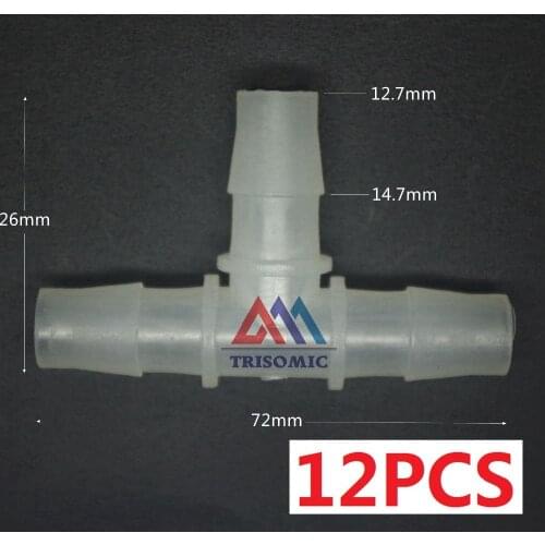 12 pieces 12.7mm T tpye equant Connector Equal Tube Joiner Material PP Plastic Fitting Fish Tank Airline Aquarium