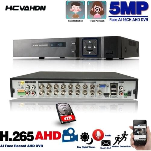 16 Channel AHD DVR 5MP 16CH AHD/CVI/TVI DVR 2592*1944 5MP CCTV Video Recorder Hybrid DVR NVR HVR 6 In 1 Alarm Security System