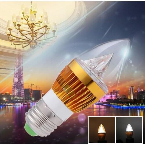 2pcs E27 6W LED Candle Light Bulb Chandelier Lamp Spotlight High Power AC85-265V Drop shipping