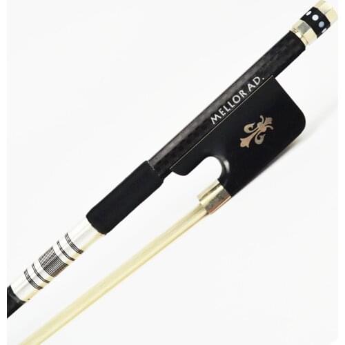 4/4 Size Textured Carbon Fiber Cello Bow Pernambuco Performance Beautiful Fleur-de-lys Frog MELLOR A3C Cello Parts Accessories