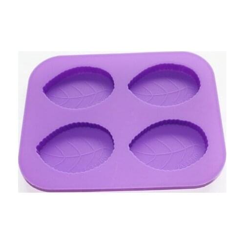 4-cavity One Leaf Soap Silicone Mould Molds Candle Making for Homemade Craft
