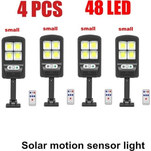 4pcs tabular oblong 48 LED COB Rechargeable Solar Light Outdoors PIR Motion Sensor solar Lamp Waterproof Street Wall Light Gard