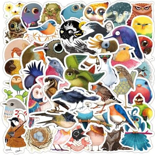 50pcs Cartoon Fairy Tale Animal Bird Stickers For Notebooks Stationery Cute Sticker Scrapbooking Material Kscraft Craft Supplies