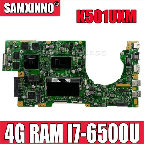 Akmey K501UXM Laptop Motherboard For Asus K501UW K501UXM K501UQ K501UXM Mainboard GTX950M-GPU I7-6500 CPU/4G-RAM/ DDR4