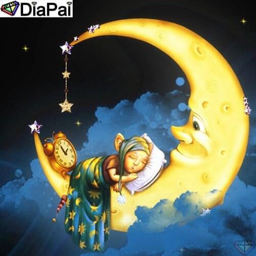 DiaPai 5D DIY Diamond Embroidery Full Display "Cartoon moon scenery" Diamond Painting Square/Round Rhinestones Decor Art A27526