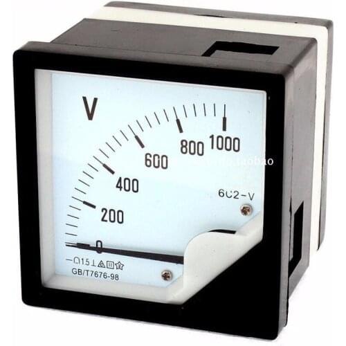 6C2-1000V DC 0-1000V 1.5 Accuracy Panel Analog Voltmeter Voltage Meter Gauge direct measurement 80*80mm