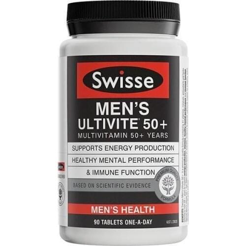 Australia Swisse Ultivite Multivitamins for 50+Men Maintain Energy Levels Mental Alertness Stamina Vitality During Stress
