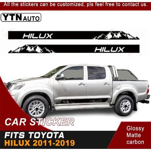 Car sticker for toyota hilux 2012 2013 2014 2015 2016 2017 2018 2019 2 Pcs side door rectangle stripe vinyl graphics car decals