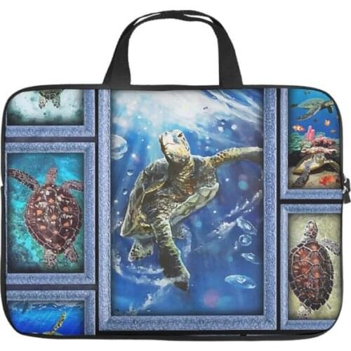 Sea Turtles Laptop Sleeve Trendy Double-sided Printed Tablet Protective Bag Water Repellent Neoprene Computer Carrying Case
