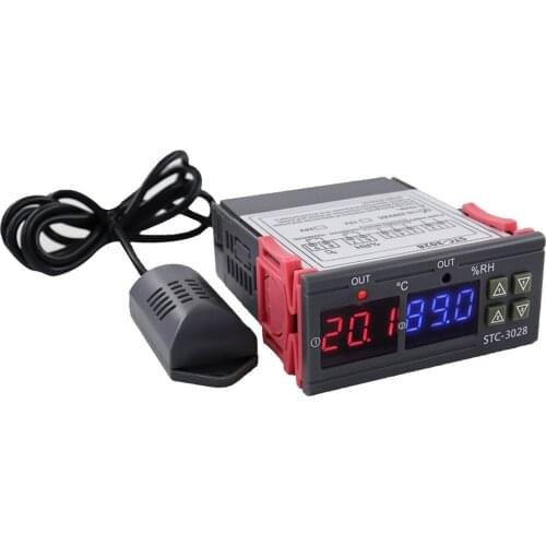 Digital Thermostat STC-3028 Temperature Humidity Controller Thermostat Humidistat Thermometer Hygrometer Control Switch 12V 220V