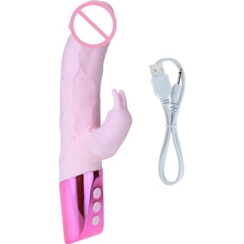 Dildo Rabbit Vibrator Dual Vibration G-Spot Massager Vagina Clitoris Sex Toys for Women Female Masturbator Rechargeable