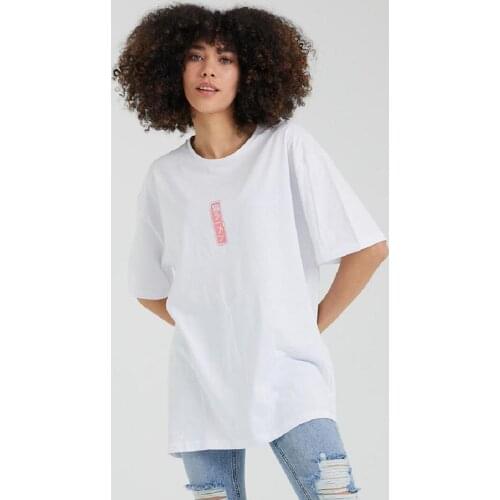 Cat Printed Oversize Round Neck Tunic T-Shirt T-Shirt