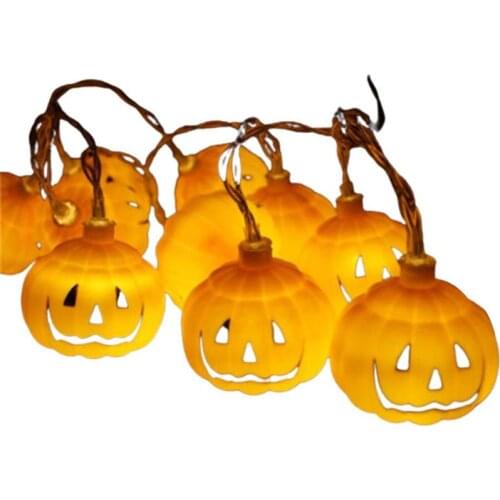 Halloween Pumpkin String Lights LED Holiday Lights DIY Hanging Horror Halloween Pumpkin Lanterns Decoration for Home Party Decor