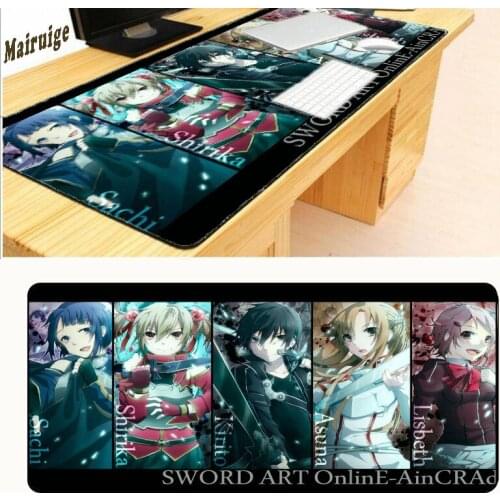 Mairuige Free Shipping 90x40cm Japan Anime Gamer Gaming Mouse Pad Keyboard Mat for Boy Indoorsman Shino Sword Art Online Kirito