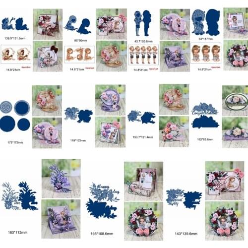 Metal Cutting Dies Combine Match Paper Jam Cardboard Gilrs Cartoon Mix Flower Round Letter Words Make Cards Scrapbook Craft Hot