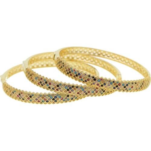 GOLD Filled Fashion Trendy Bracelet Micro Pave Colorful Cz Engagement Band 2021 Lastest New Design Jewelry Rainbow CZ Bracelet