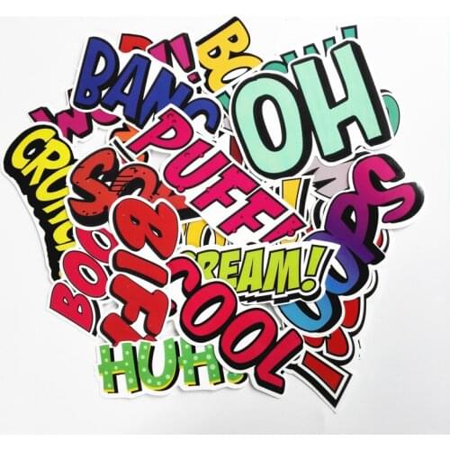 2021 waterproof 25pcs/lot English Manga Sticker For Skateboard Laptop Luggage Fridge Phone toy Styling home Doodle DIY Sticker