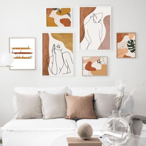 Wall Art Canvas Painting Abstract Line Girl Body Illustration Nordic Posters And Prints Wall Pictures For Living Room Home Decor