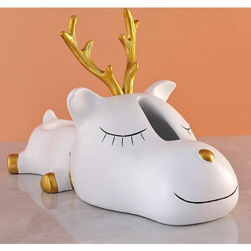 New Christmas Gift Resin Deer Storage Quality Cute Box Home Room Desk Decoration Lover Girlfriend Good Container Promotion Decor