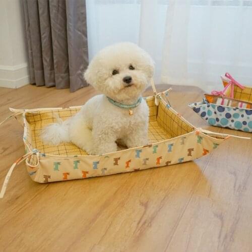 Kennel Cat Bed Mat Breath Blanket Pet Cooling Bed Dog Portable Comfy Calming Sleeping Puppy Dog Braid Bed Dog Blanket Cat House